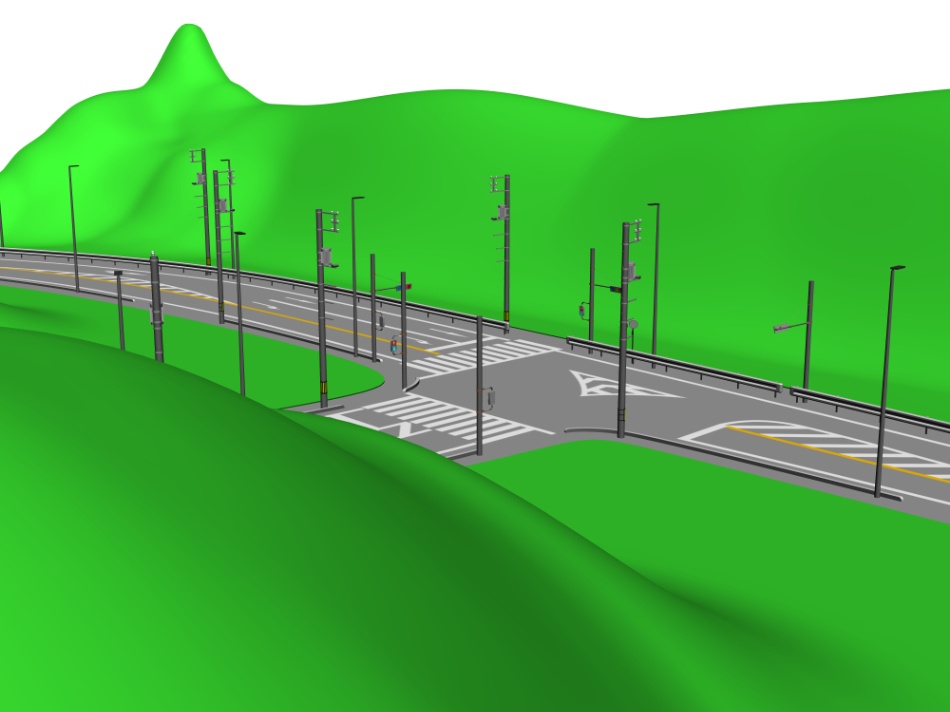clipstudio用【3D】三叉路(山地&平地)