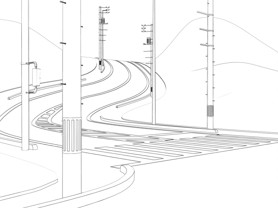 clipstudio用【3D】三叉路(山地&平地)