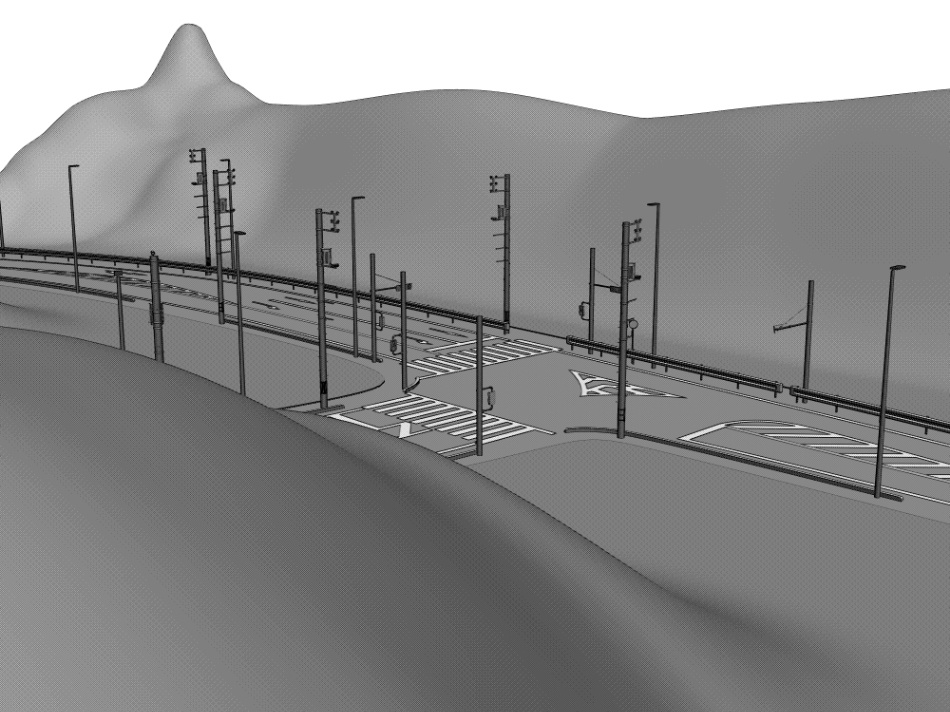 clipstudio用【3D】三叉路(山地&平地)
