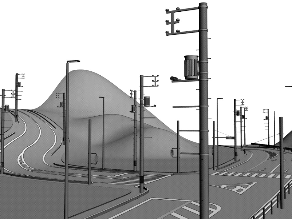 clipstudio用【3D】三叉路(山地&平地)