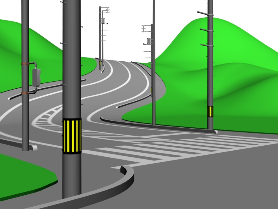 clipstudio用【3D】三叉路(山地&平地)