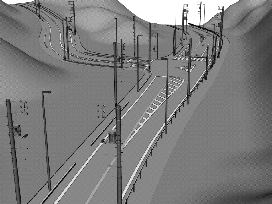 clipstudio用【3D】三叉路(山地&平地)