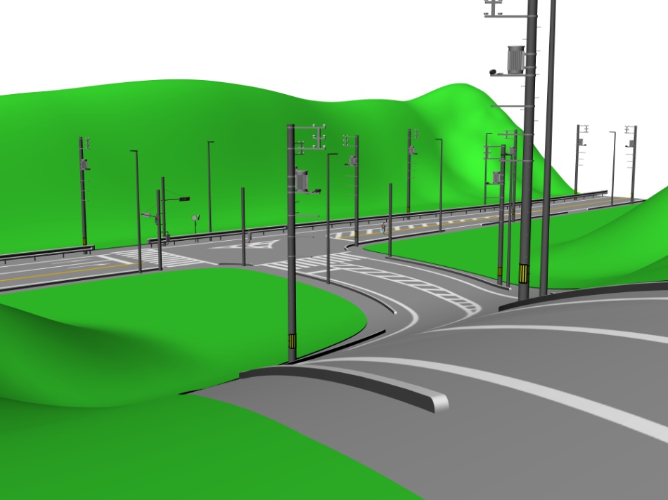 clipstudio用【3D】三叉路(山地&平地)