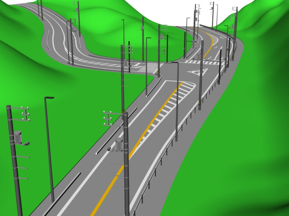 clipstudio用【3D】三叉路(山地&平地)