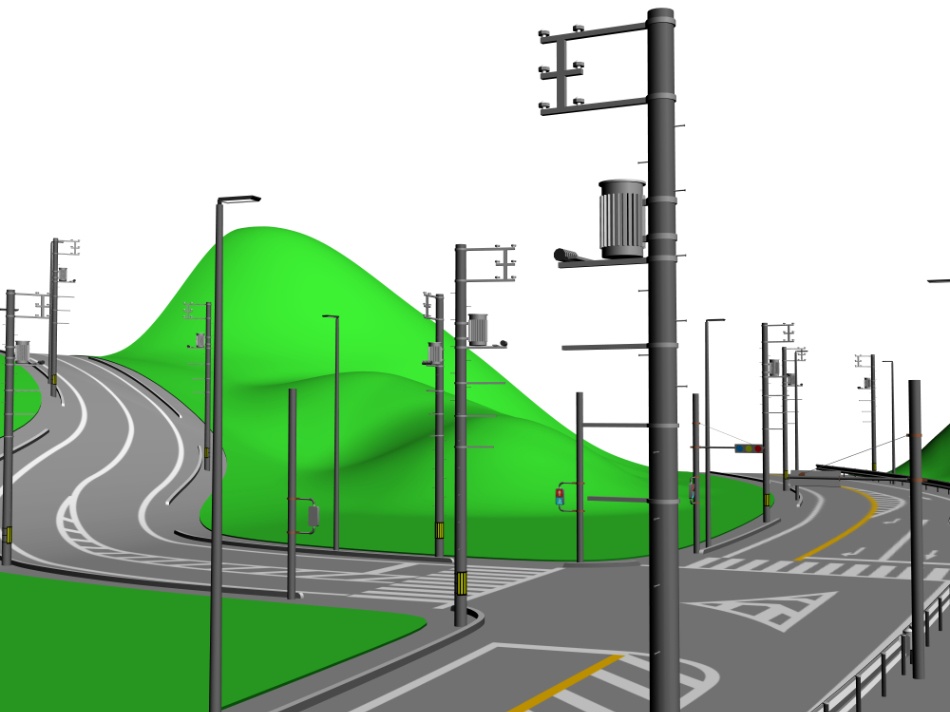 clipstudio用【3D】三叉路(山地&平地)