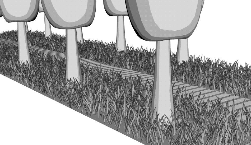 clipstudio用【3D】木道の並木道