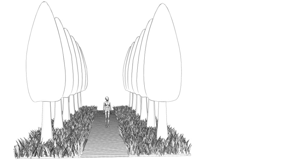 clipstudio用【3D】木道の並木道