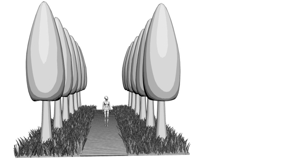 clipstudio用【3D】木道の並木道