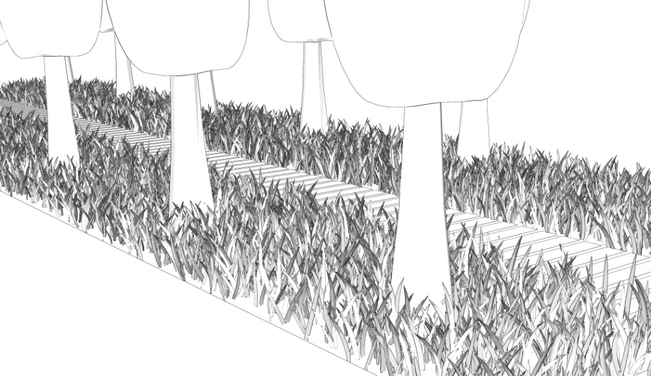 clipstudio用【3D】木道の並木道