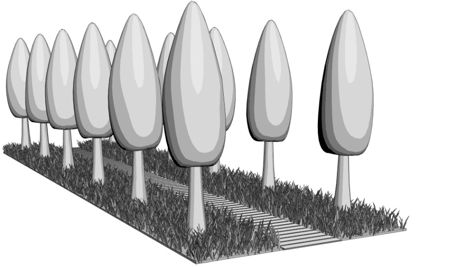 clipstudio用【3D】木道の並木道