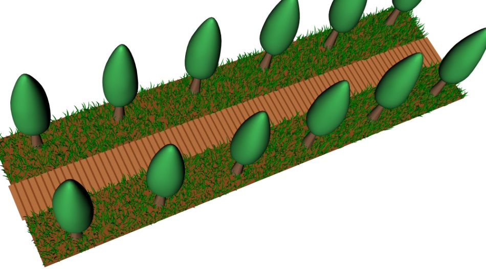 clipstudio用【3D】木道の並木道