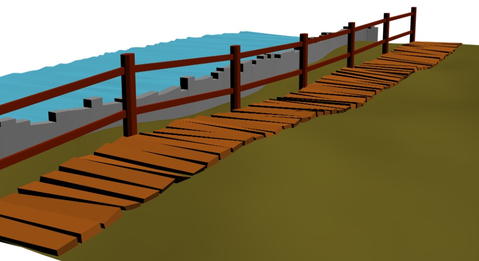 clipstudio用【3D】川沿いの木道