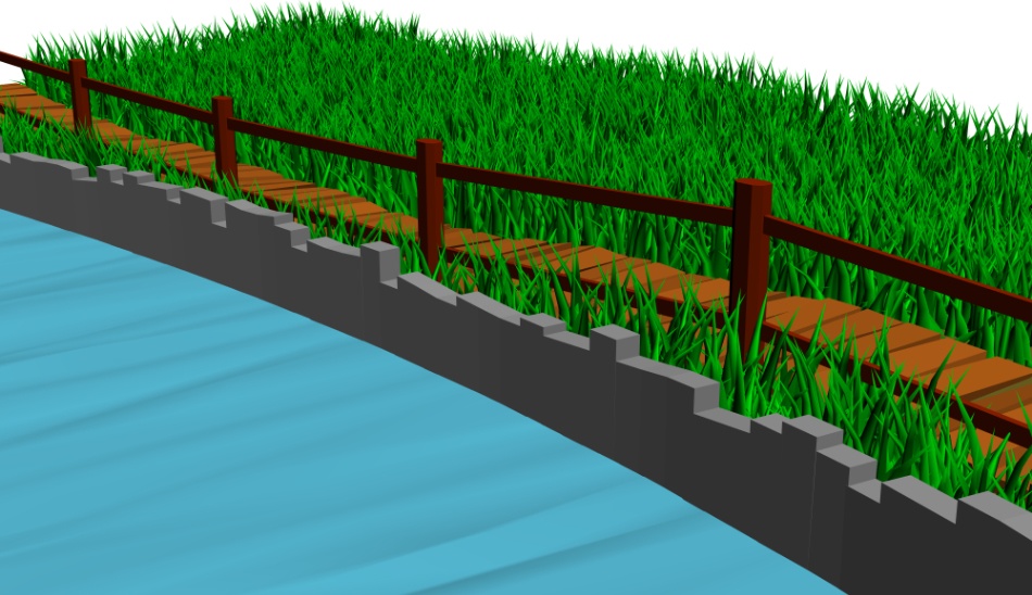 clipstudio用【3D】川沿いの木道