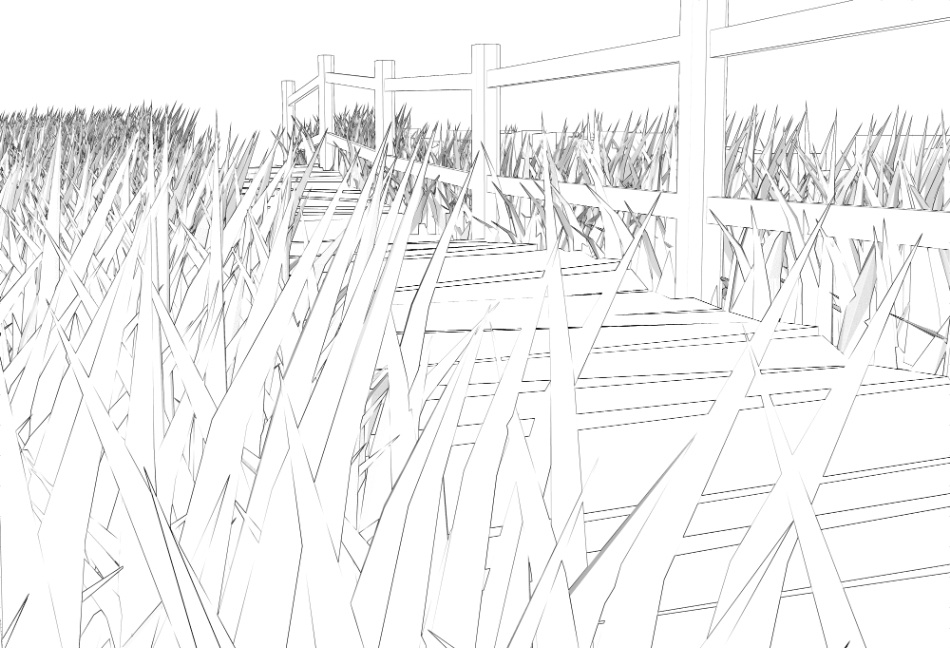 clipstudio用【3D】川沿いの木道