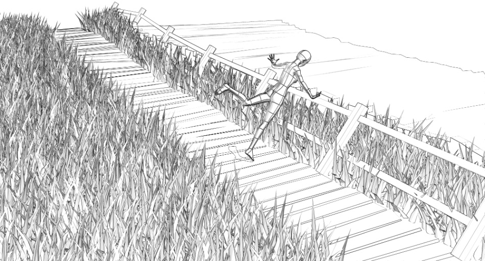 clipstudio用【3D】川沿いの木道