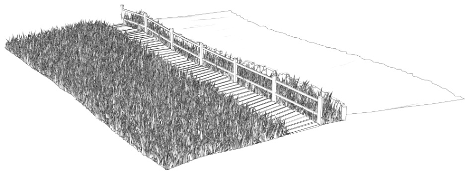 clipstudio用【3D】川沿いの木道