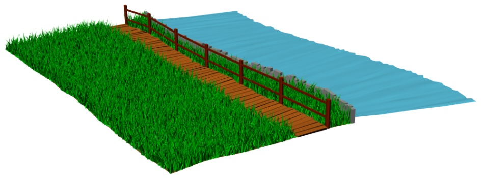 clipstudio用【3D】川沿いの木道