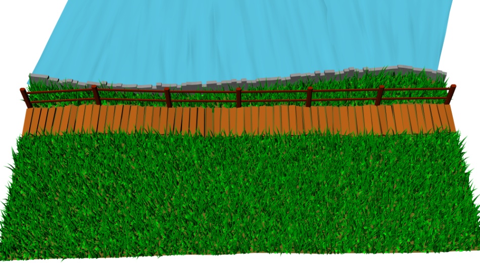 clipstudio用【3D】川沿いの木道