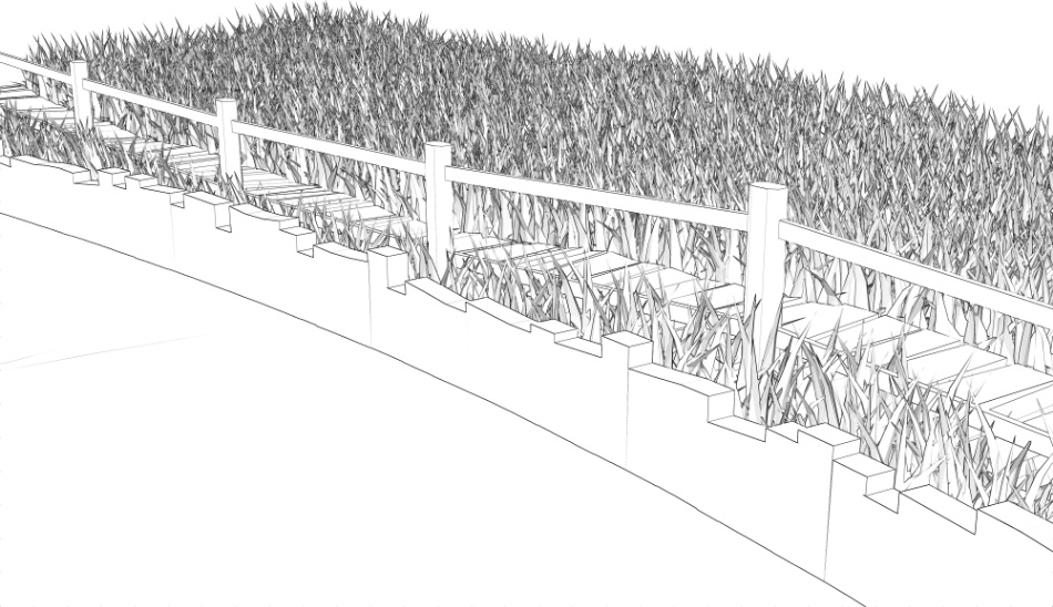 clipstudio用【3D】川沿いの木道