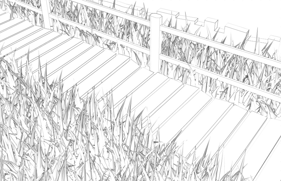 clipstudio用【3D】川沿いの木道