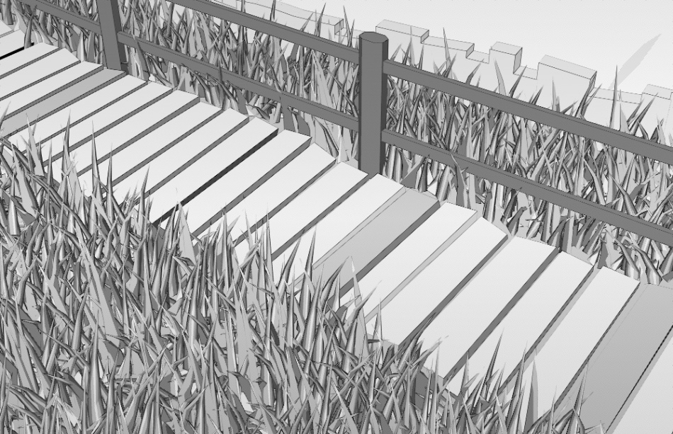 clipstudio用【3D】川沿いの木道