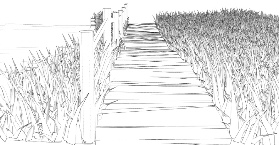 clipstudio用【3D】川沿いの木道