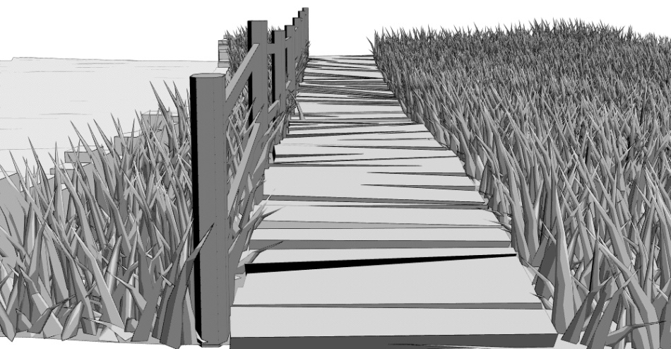 clipstudio用【3D】川沿いの木道