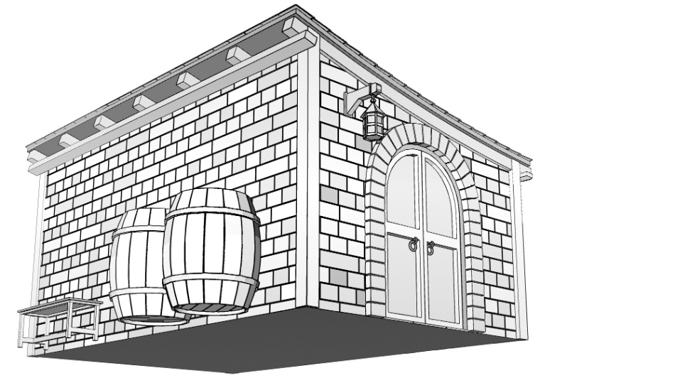 clipstudio用【3D】ファンタジーな小屋