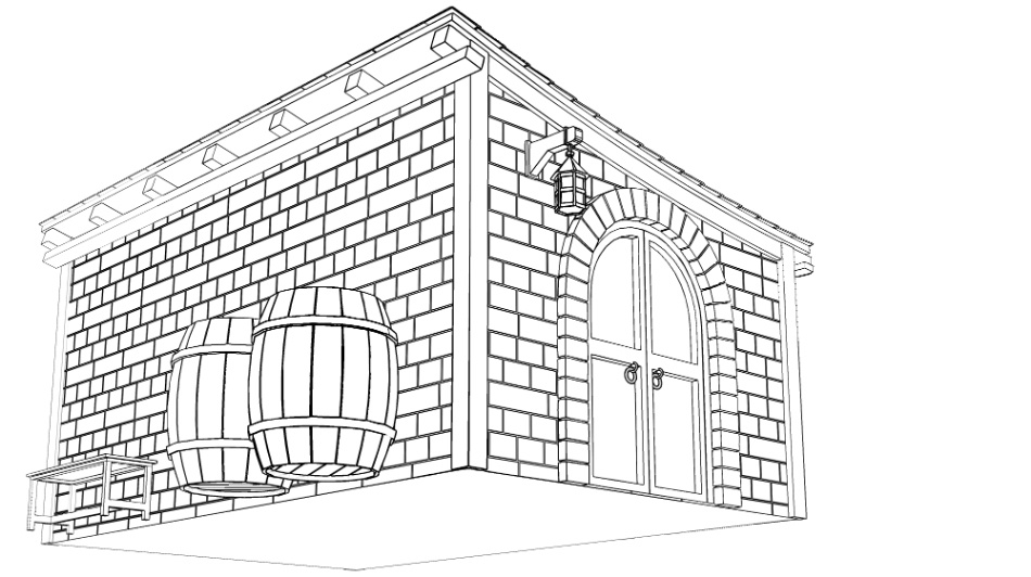 clipstudio用【3D】ファンタジーな小屋