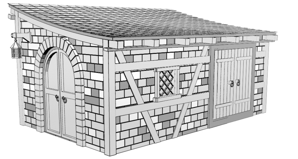 clipstudio用【3D】ファンタジーな小屋