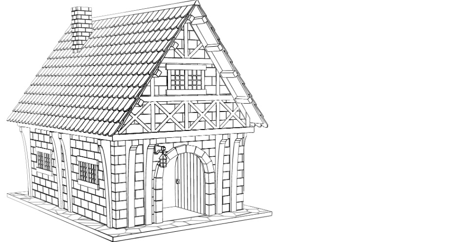 clipstudio用【3D】ファンタジーハウス4