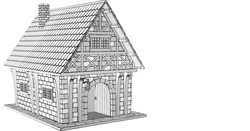 clipstudio用【3D】ファンタジーハウス4