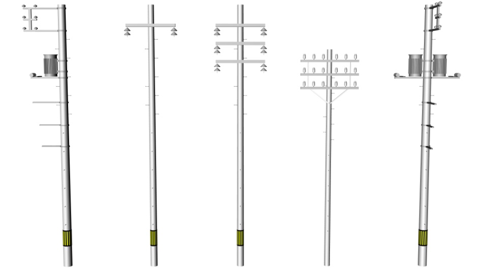 clipstudio用【3D】電柱 × 5種類
