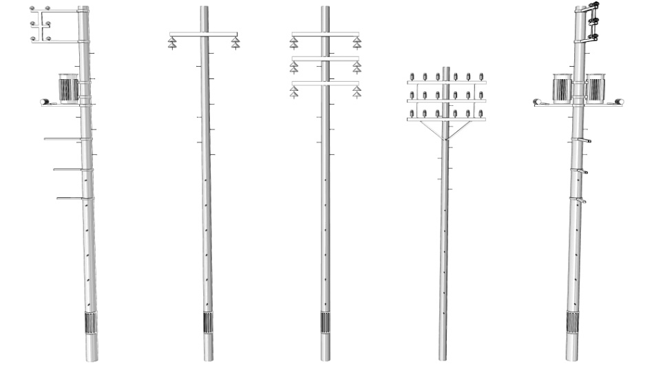 clipstudio用【3D】電柱 × 5種類