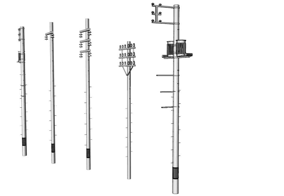 clipstudio用【3D】電柱 × 5種類