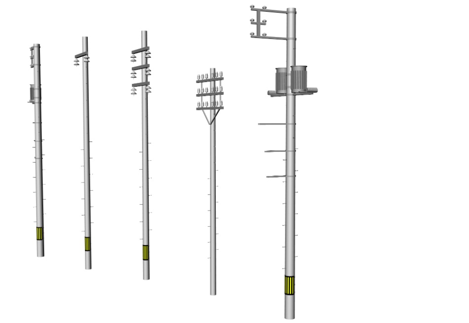 clipstudio用【3D】電柱 × 5種類