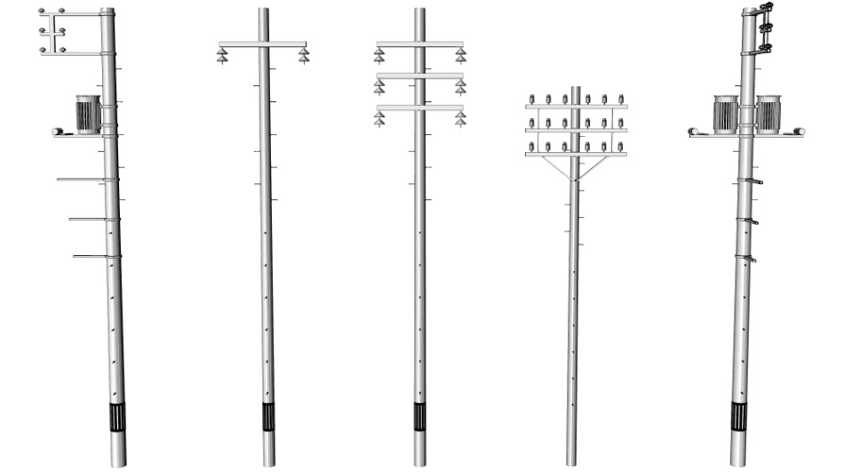 clipstudio用【3D】電柱 × 5種類