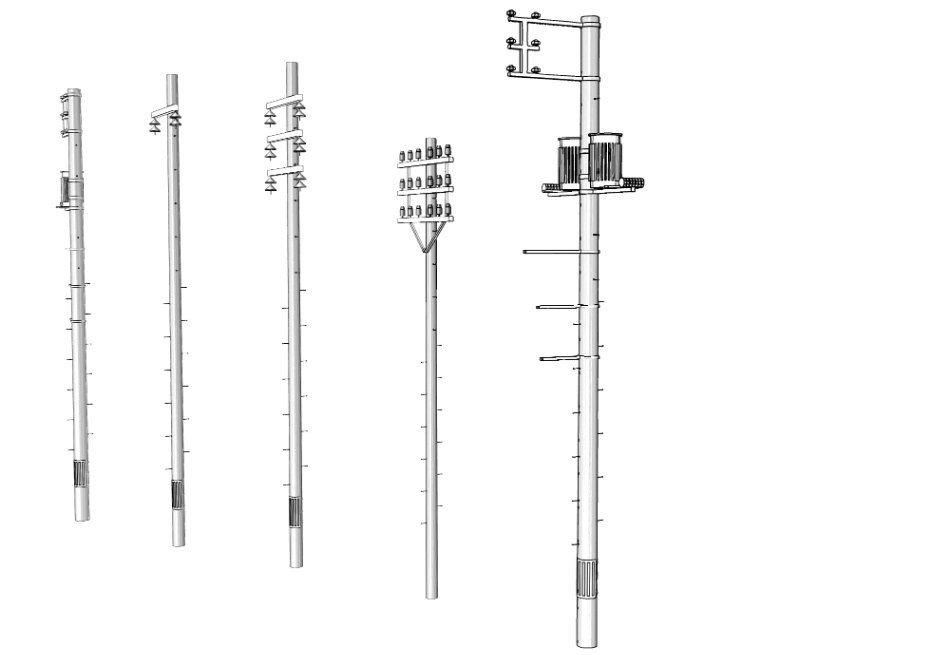 clipstudio用【3D】電柱 × 5種類