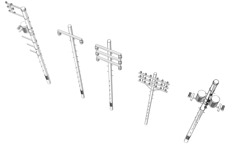 clipstudio用【3D】電柱 × 5種類