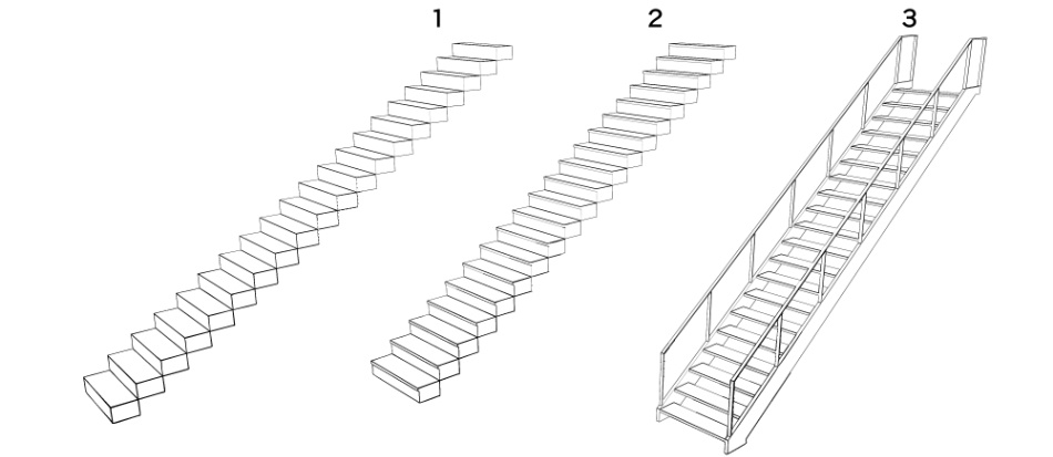 clipstudio用【3D】階段 × 3種類