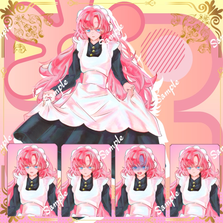 【立ち絵素材】_女性_全身_アップ_表情差分4種類