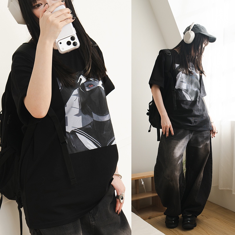 𝑵𝒆𝒘|黒天使イラストTシャツ