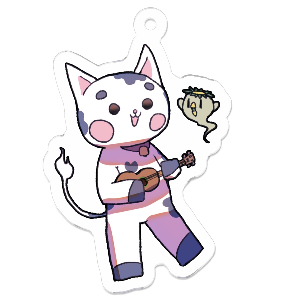 【あとり作】ウクレレくーにゃんアクリルキーホルダー