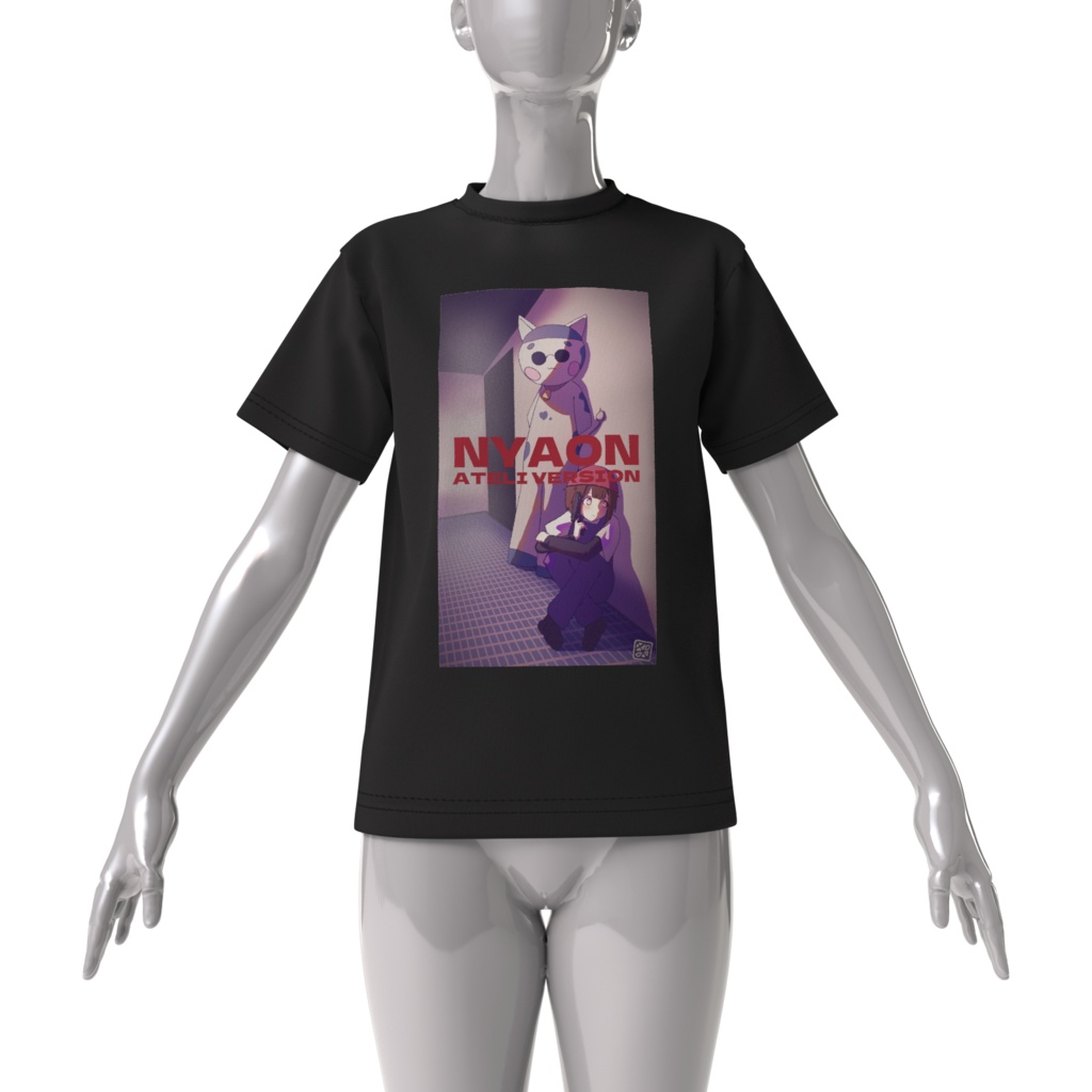 【あとり作】『NYAON』ビッグシルエットTシャツ