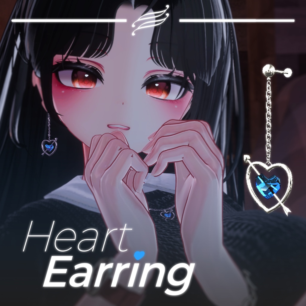 【無料 -FREE-】Heart_Earring & Necklace