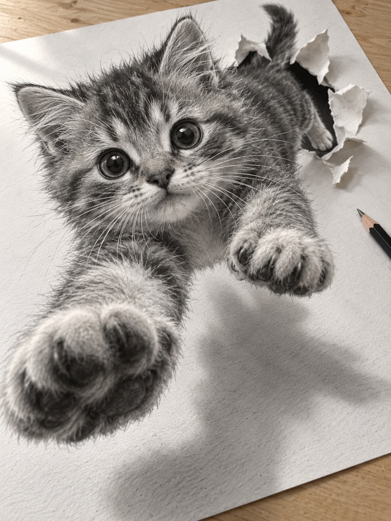 猫 トリックアート 画像 17枚入
