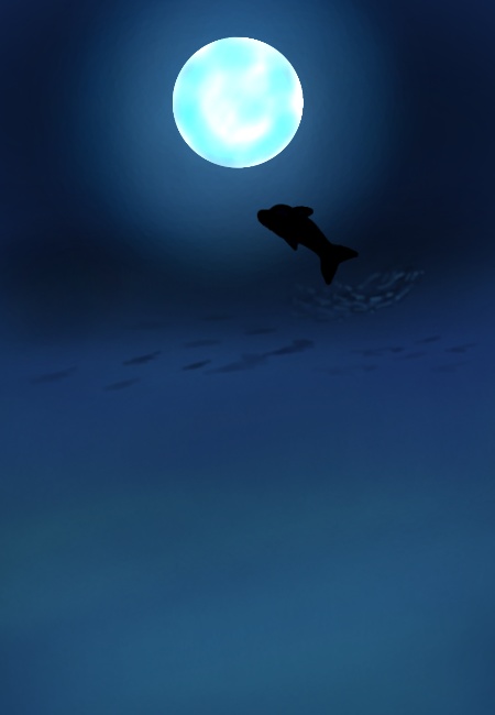 ペンギン&イルカ+月イラスト7枚セット