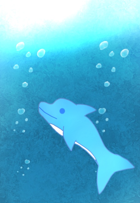 ペンギン&イルカ+月イラスト7枚セット