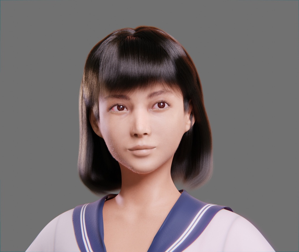 フォトリアル人物3Dモデル(Blenderフォーマット)