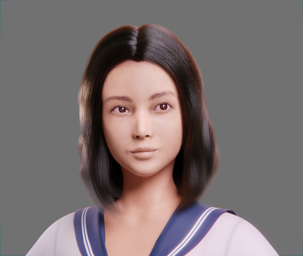 フォトリアル人物3Dモデル(Blenderフォーマット)